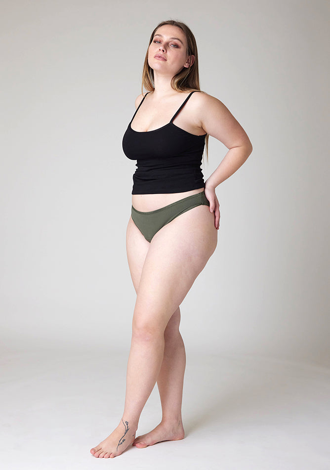 Olive Bikini Brief Period Pant - Light to Moderate Absorbency